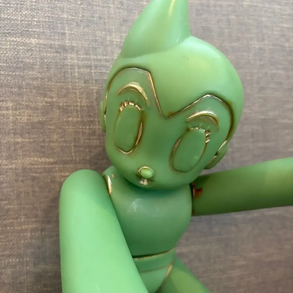 Tezuka Astro Boy Freestyle Jade Green Aged Copper Figure With Skateboard